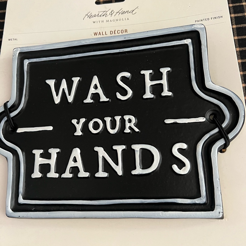 Hearth & Hand Black and White Metal Wall Sign NWT